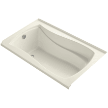 Mariposa 60" Alcove Soaking Bath Tub with Bask Heating and Left Drain