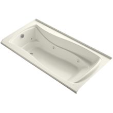 Mariposa Collection 72" Three Wall Alcove Jetted Whirlpool Bath Tub with Left Side Drain