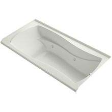 Mariposa Collection 72" Three Wall Alcove Jetted Whirlpool Bath Tub with Right Side Drain