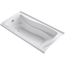 Mariposa Collection 72" Three Wall Alcove Soaking Bath Tub with Left Hand Drain and Integral Tile Flange