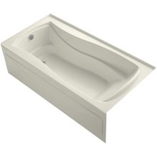 Mariposa Collection 72" Three Wall Alcove Soaking Bath Tub with Left Hand Drain, Apron Front and Integral Tile Flange