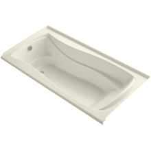 Mariposa 72" Alcove Soaking Bath Tub with Bask Heating and Left Drain