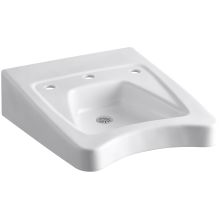 Morningside 20" Wall Mounted Bathroom Sink with 3 Holes Drilled and Overflow