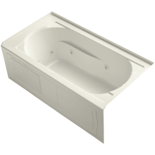 Devonshire Collection 60" Three Wall Alcove Jetted Whirlpool Bath Tub with Right Side Drain