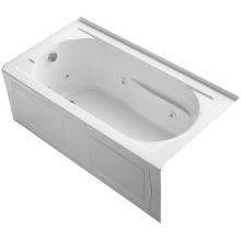 Devonshire Collection 60" Three Wall Alcove Jetted Whirlpool Bath Tub with Left Side Drain