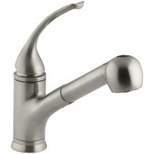 Coralais Single-Hole or Three-Hole Kitchen Sink Faucet with Pullout Matching Color Sprayhead, 9