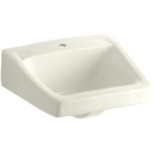 Chesapeake 19-1/4" Rectangular Wall Mounted Bathroom Sink with Overflow and Single Faucet Hole
