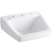 Chesapeake 21" Wall Mounted Bathroom Sink with 3 Hole Drilled and Overflow