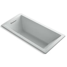 Underscore 66" x 32" Drop In Soaking Bath Tub with Reversible Drain, Molded Lumbar Support, and Slotted Overflow