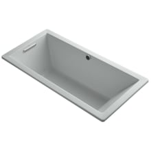 Underscore Rectangle 66" Drop In Acrylic Air Tub with Reversible Drain and Overflow