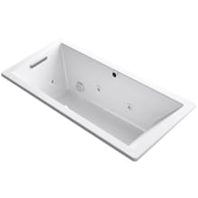 Underscore Rectangle 66" Drop In Acrylic Air / Whirlpool Tub with Reversible Drain and Overflow