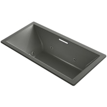 Underscore Rectangle 72" Drop In Acrylic Air / Whirlpool Tub with Center Drain and Overflow