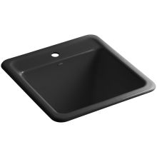 Park Falls 21" Single Basin Undermount or Drop In Cast Iron Utility Sink with Single Faucet Hole