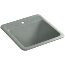 Park Falls 21" Single Basin Undermount or Drop In Cast Iron Utility Sink with Single Faucet Hole