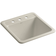 Park Falls 21" Single Basin Undermount or Drop In Cast Iron Utility Sink with Three Faucet Holes