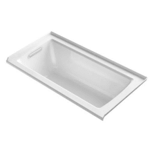 Archer 60" Alcove Acrylic Soaking Tub with Left Drain and Overflow