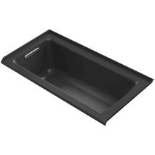 Archer 60" Three Wall Alcove Acrylic Soaking Tub with Left Drain and Overflow