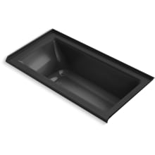 Archer 60" Three Wall Alcove Soaking Tub with Right Drain and Bask Heated Surface