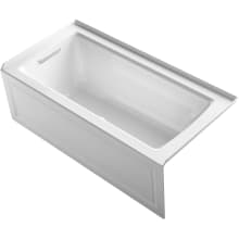 Archer 60" Three Wall Alcove Acrylic Air Tub with Left Drain, Overflow, and Integral Apron - Comfort Depth Design