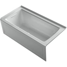 Archer 60" Three Wall Alcove Acrylic Air Tub with Left Drain, Overflow, and Integral Apron - Comfort Depth Design