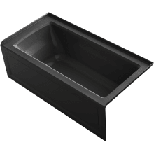 Archer 60" Three Wall Alcove Acrylic Air Tub with Right Drain, Overflow, and Integral Apron - Comfort Depth Design and Bask Heated Surface Technology