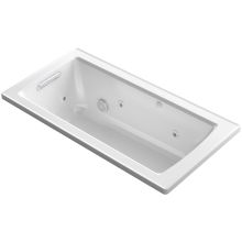 Archer 60" Heated Drop-In Jetted Whirlpool Bath Tub - Reversible Drain
