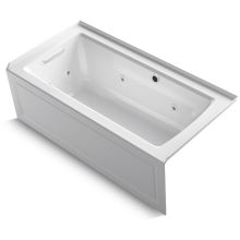 Archer 60" Alcove Whirlpool Bath Tub with Left Drain and Bask