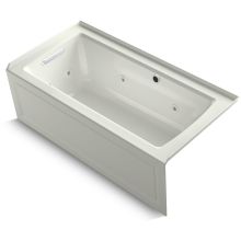 Archer 60" Alcove Whirlpool Bath Tub with Left Drain and Bask