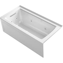 Archer 60" Three Wall Alcove Acrylic Air/Whirlpool Tub with Left Drain, Overflow, and Integral Apron - Comfort Depth Design