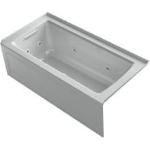 Archer 60" Three Wall Alcove Acrylic Air/Whirlpool Tub with Left Drain, Overflow, and Integral Apron - Comfort Depth Design