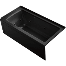 Archer 60" Three Wall Alcove Acrylic Air/Whirlpool Tub with Right Drain, Overflow, and Integral Apron - Comfort Depth Design