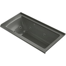 Archer 60" Three Wall Alcove Acrylic Air/Whirlpool Tub with Right Drain and Overflow - Comfort Depth Design