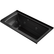 Archer 60" Three Wall Alcove Acrylic Air/Whirlpool Tub with Right Drain and Overflow - Comfort Depth Design
