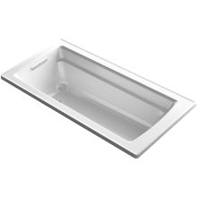 Archer 66" ExoCrylic Drop In Soaking Tub with Reversible Drain and Comfort Depth Design