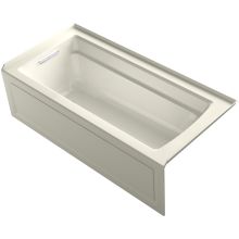 Archer 66" ExoCrylic Three-Wall Alcove Soaking Tub with Left Drain and Comfort Depth Design