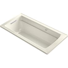 Archer 66" Drop In Acrylic Air Tub with Reversible Drain and Overflow - Comfort Depth Design