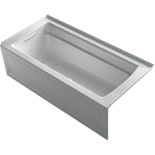 Archer 66" Three Wall Alcove Acrylic Air Tub with Left Drain and Overflow - Comfort Depth Design