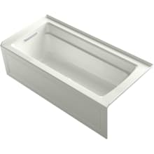 Archer 66" Three Wall Alcove Acrylic Air Tub with Left Drain and Overflow - Comfort Depth Design