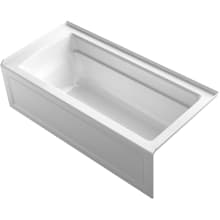 Archer 66" Three Wall Alcove Acrylic Air Tub with Right Drain and Overflow - Comfort Depth Design