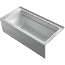 Archer 66" Three Wall Alcove Acrylic Air Tub with Right Drain and Overflow - Comfort Depth Design
