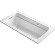Archer 66" Drop In Acrylic Air Tub with Reversible Drain and Overflow - Comfort Depth Design and Bask Heated Surface Technology