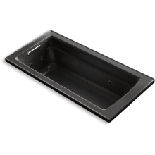 Archer 66" Drop In Whirlpool Tub with Reversible Drain and Bask