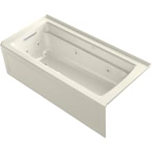 Archer 66" Three Wall Alcove Acrylic Air / Whirlpool Tub with Left Drain and Overflow