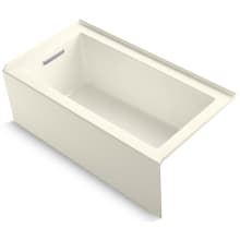 Underscore 60" Acrylic Soaking Bathtub for Three Wall Alcove Installation with Left Drain, Integral Apron, Flange and Overflow