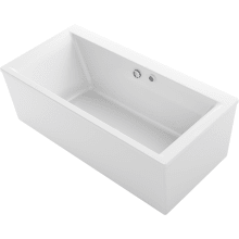 Stargaze 72" Free Standing Acrylic Air Tub with Center Drain and Overflow - Comfort Depth Design