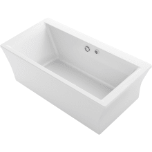 Stargaze 72" Free Standing Acrylic Air Tub with Center Drain, Overflow, and Fluted Shroud