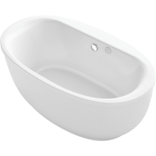 Sunstruck 66" Free Standing Acrylic Air Tub with Center Drain, Overflow, and Fluted Shroud