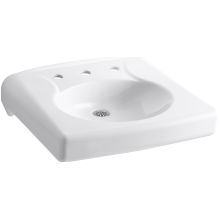 Brenham 14-3/8" Wall Mounted Bathroom Sink with 3 Holes Drilled