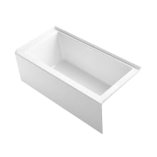 Underscore 60" Soaking Bathtub for Three Wall Alcove Installation with Right Drain and 68 Gallon Water Capacity