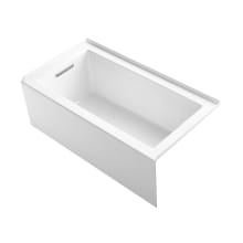 Underscore 60" Soaking Bathtub for Three Wall Alcove Installation with Left Drain and 68 Gallon Water Capacity